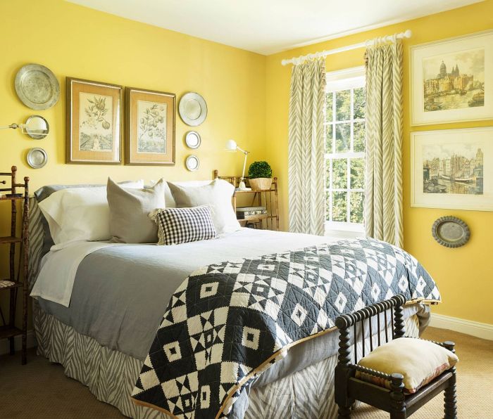 How to decorate bedroom with yellow walls