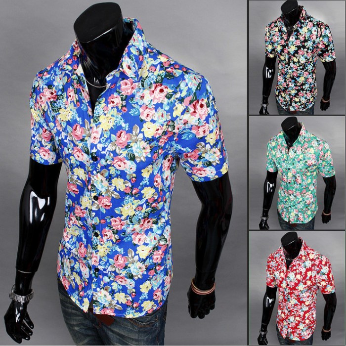 Blue floral dress shirt mens