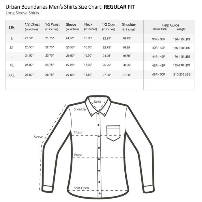 Dress shirt for men sizes