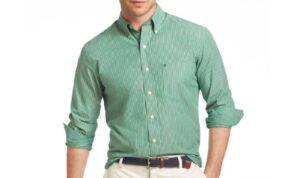 Mens blue green dress shirt